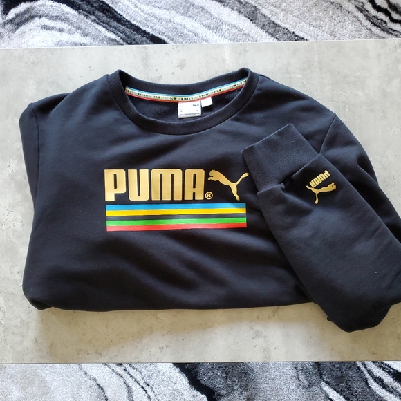 Puma Black and Gold Crewneck Men's M - Picture 6 of 7